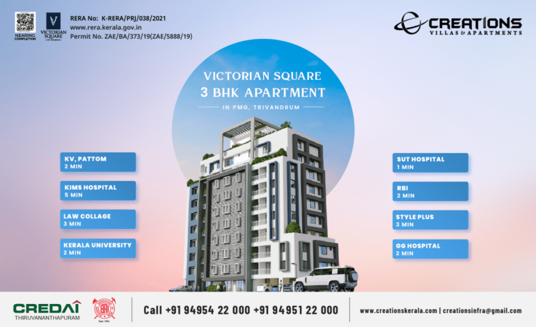 Victorian Square – 3 BHK Apartment in PMG, Trivandrum