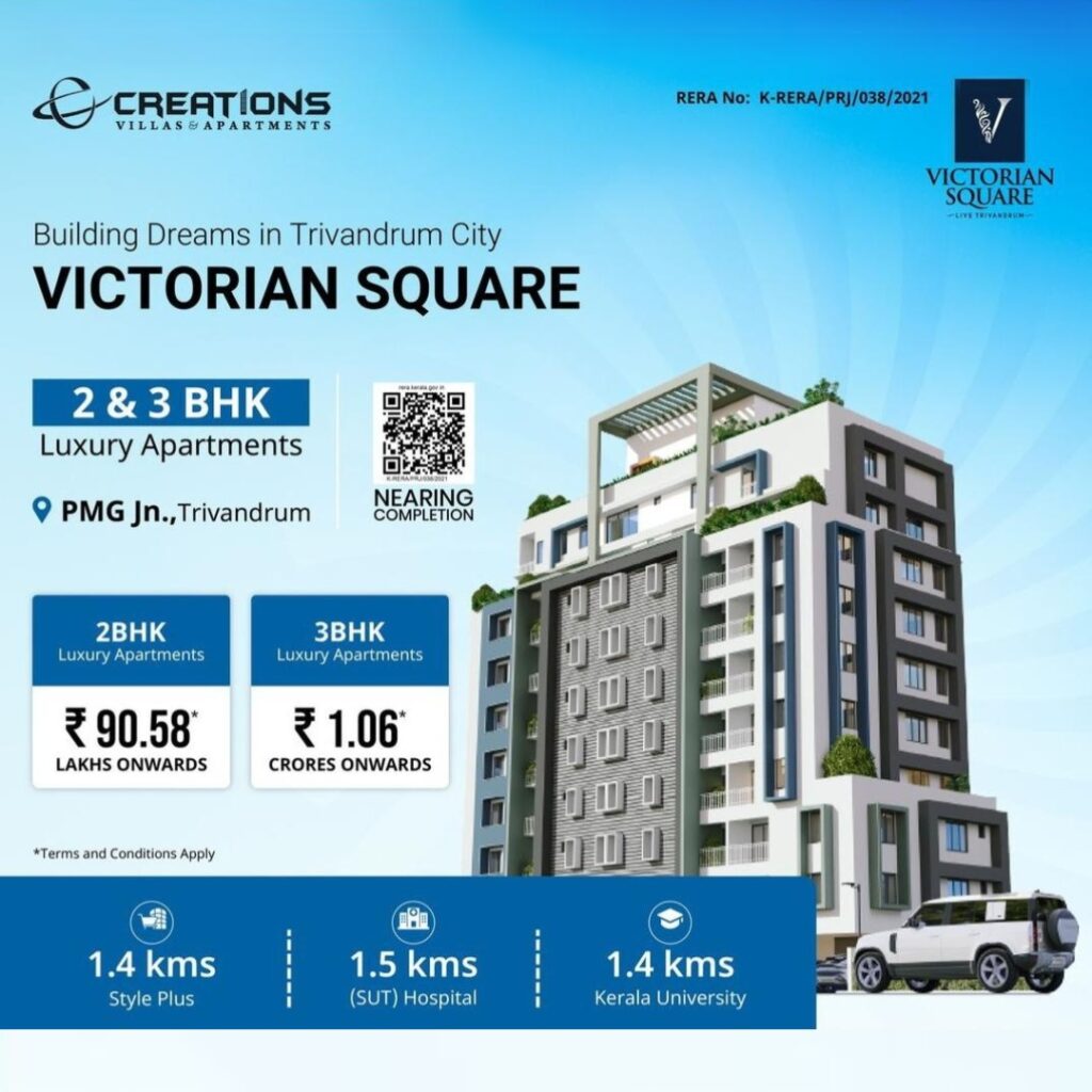 Discover a Luxurious Life at Victorian Square – 2 BHK Apartments in PMG, Trivandrum