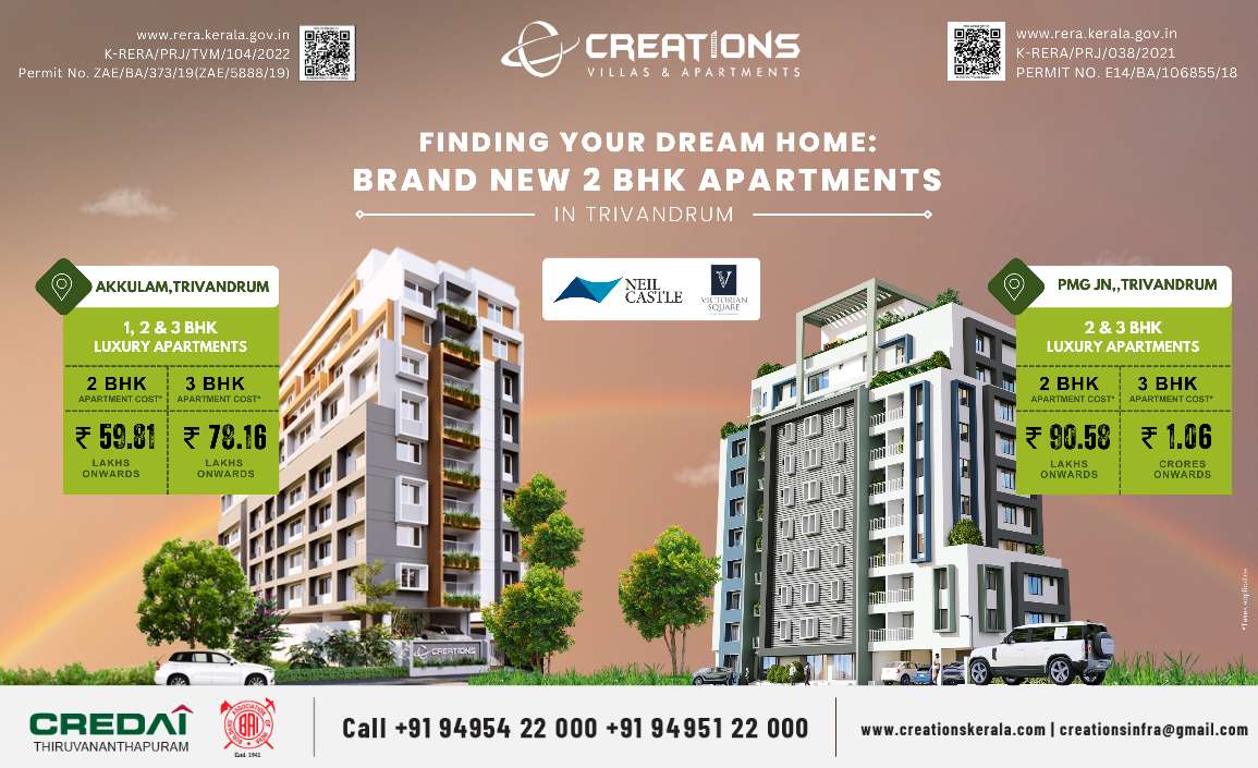 Finding Your Dream Home: Brand New 2 BHK Apartments in Trivandrum