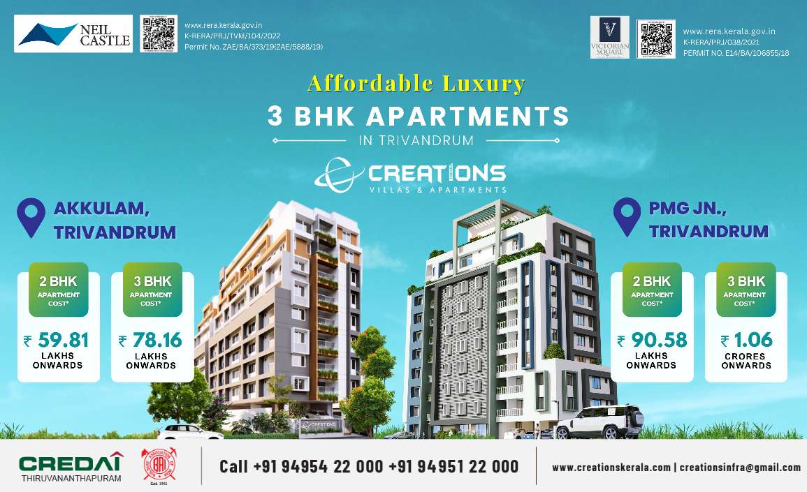 Affordable Luxury: 3 BHK Apartments in Trivandrum