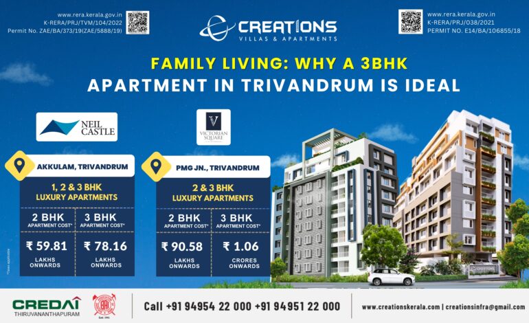 Family Living: Why a 3 BHK Apartment in Trivandrum is Ideal?