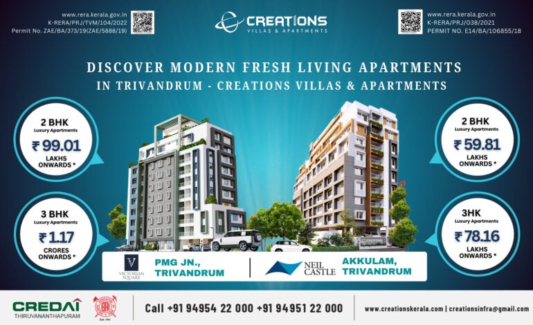 Discover Modern Fresh Living Apartments in Trivandrum – Creations Villas & Apartments