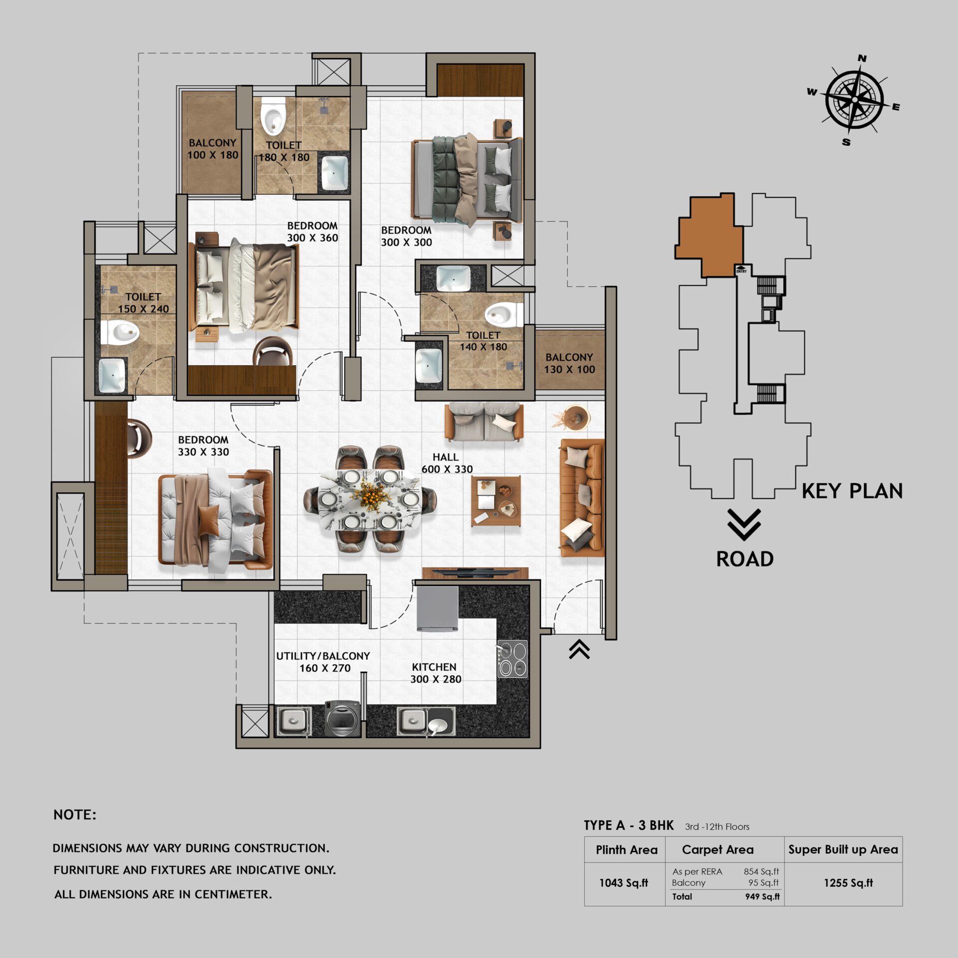 Type A 3BHK - Luxon Creations