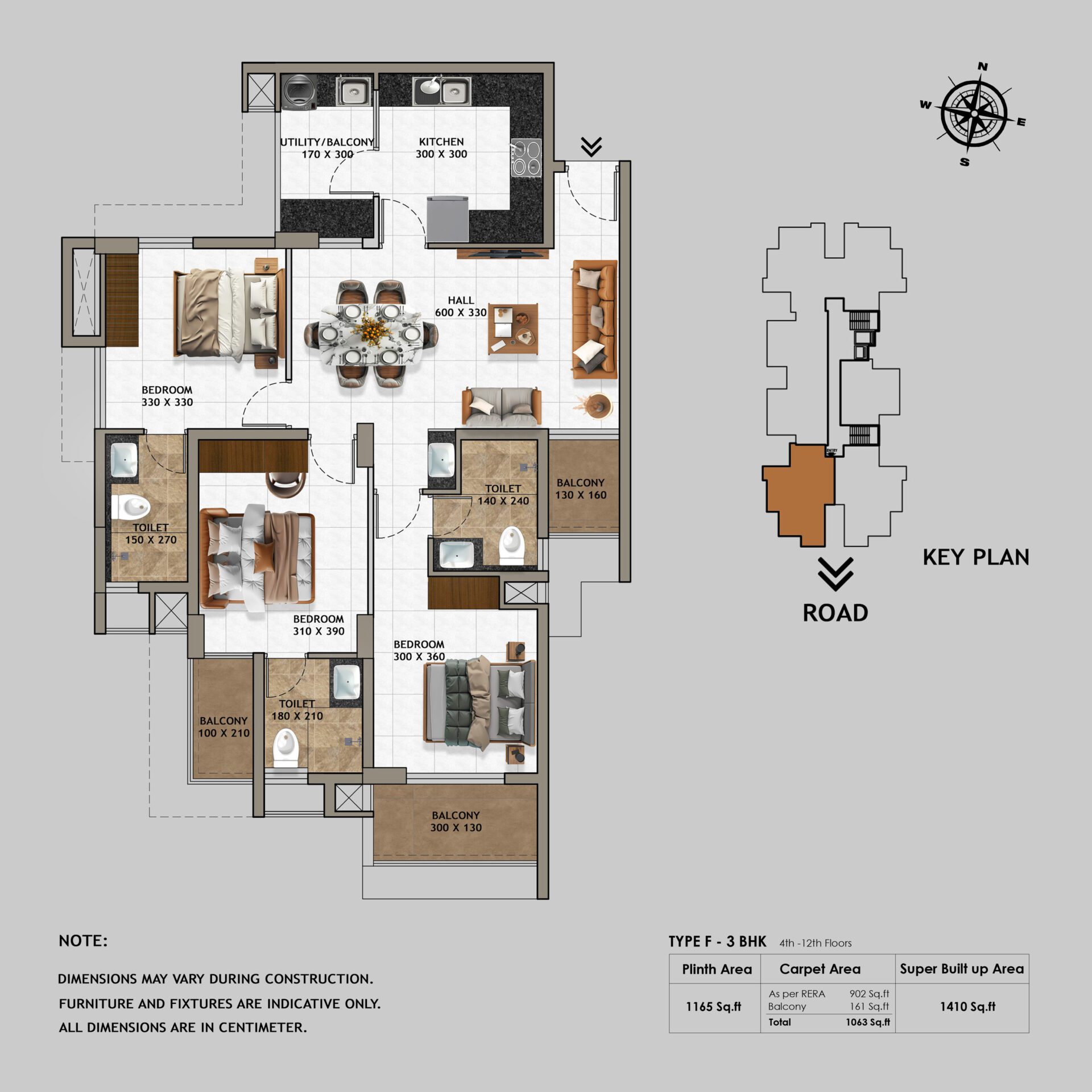 Creations Luxon Type F 3BHK